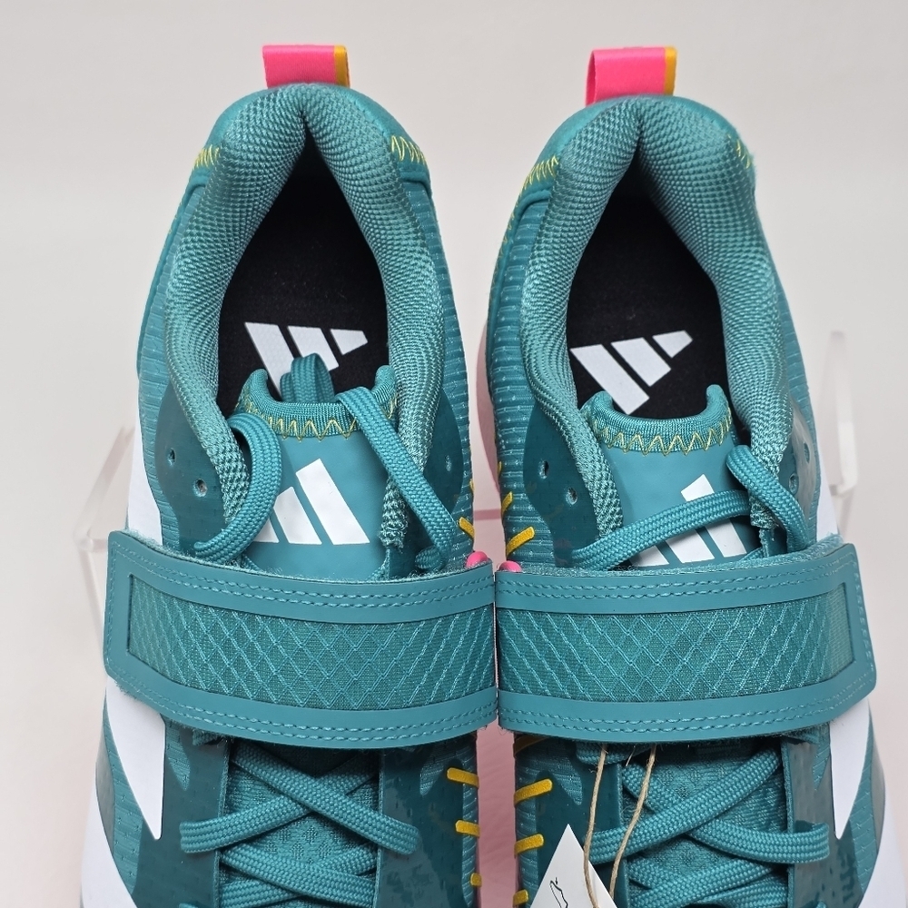 Adidas Adipower Weightlifting 3 Shoes Mens Size 13 Teal White Pink JP9871 New - Picture 9 of 13